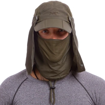 Кепка трансформер с защитой для лица и шеи олива Sahara Cap SP-Sport 1625 One Size Olive