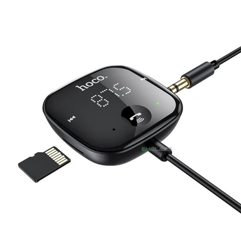 Автомобильный FM ФМ модулятор трансмиттер HOCO E65 TF card Bluetooth блютуз 5.0 3.5 AUX Аудиоадаптер AW-43504