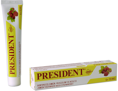 Детская зубная паста President Junior Strawberry от 6 лет 50 мл (8030009708357)