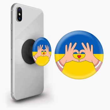Попсокет (Popsockets) держатель для смартфона Люблю Украину (8754-3690-WT) Белый