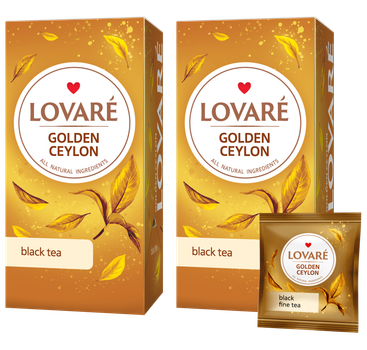 Упаковка чаю Lovare чорного цейлонського Ceylon tea 2 пачки по 24 пакетики (2000006781260)