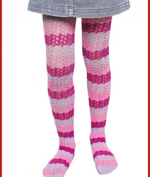 Колготки детские из хлопка Marilyn Viki C62 98-104 жакардовые 120 den ярко-розовый