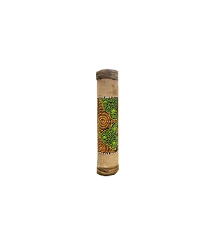 Музыкальный инструмент ShamanShop Звуки дождя Rainstick "Зелёный орнамент" расписной (20х5х5 см) 29692