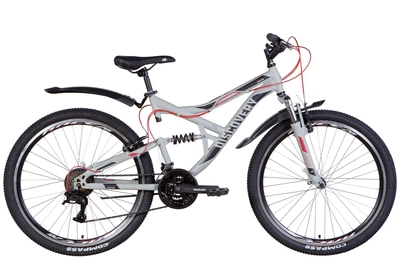 Велосипед 26" Discovery Canyon AM2 Vbr рама 17.5" 2022 горный двухподвес серо-черный (на рост 160-175 см) (OPS-DIS-26-447)