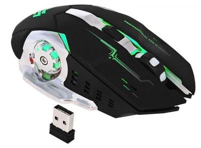 Беспроводная игровая мышь на аккумуляторе Zornwee (цвет чёрный) Aurora