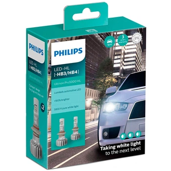 Світлодіодні лампи LED Philips Ultinon Pro5000 HL HB3 (9005)/HB4 (9006) 11005U50CWX2 12-24v