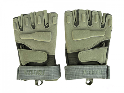 Тактичні рукавички з відкритими пальцями військові рукавички колір олива Розмір XL 1 пара