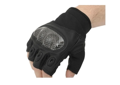 Військові тактичні рукавички без пальців, штурмові, розмір М, колір чорний