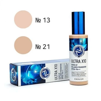 Зволожуючий тональний крем Enough Ultra X10 Cover Up Collagen Foundation SPF50+ PA +++ №21 100 г Original