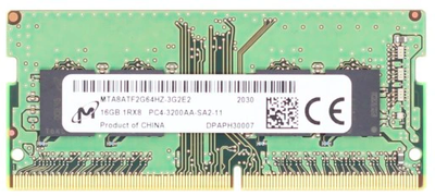 Оперативна пам'ять Micron SODIMM DDR4 16Gb 3200MHz PC4-25600 Оперативна пам'ять Micron SODIMM DDR4 16Gb 3200MHz PC4-25600
