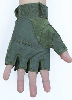 Перчатки тактические без пальцев олива (705156378) Зеленый XL