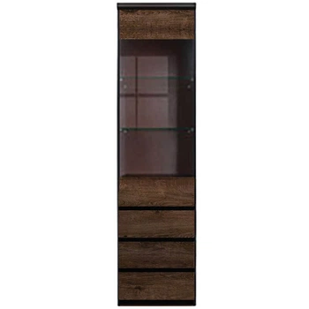 Витрина в гостиную Gerbor Holding Джули REG1W3S L/P - 520х400х2000 из ДСП, цвет венге магия/дуб конкордия