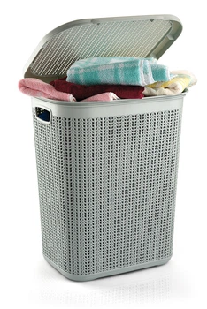 Корзина для белья вязка Ucsan plastik серая 50 л M-079