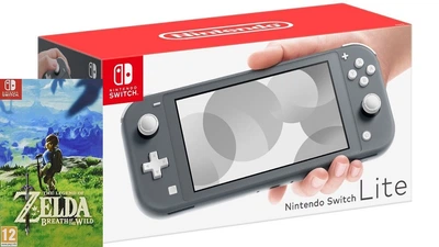 Nintendo Switch Lite Gray + Игра The Legend of Zelda: Breath of