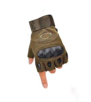 Перчатки тактические Combat без пальцев, с кастеткой, хаки, размер XL