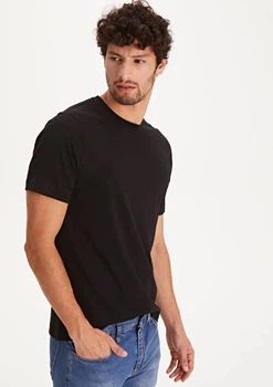 Мужская футболка LC Waikiki с круглым вырезом L Черная (LCW T-shirt -2722)