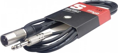 Stagg SAC3PSXM - кабель инструментальный XLR male - TRS (stereo) 6,3mm, 3 м