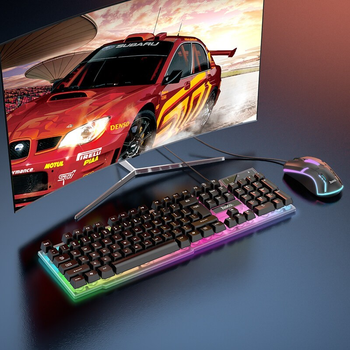 Комплект игровой клавиатура и мышь Hoco GM11 Terrific Glowing USB (MacOS Linux Windows Android) ПВХ - Черный