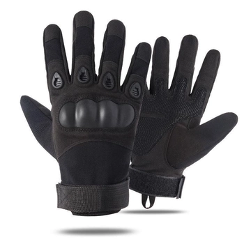 Перчатки тактические Combat с закрытыми пальцами, с кастеткой, черные, размер М