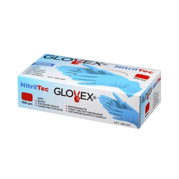 Перчатки нитрил/виниловые Nitriltec Glovex 100 шт S синие