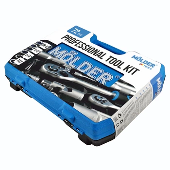 Профессиональный набор инструментов в кейсе MÖLDER 1/2 ", 1/4" 72 T, CR-V, 72 ед.