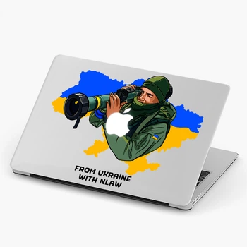 Чехол пластиковый патриотический для Apple MacBook Air 13 A1466 / A1369 Из Украины с NLAW (From Ukraine with NLAW) макбук про case hard cover