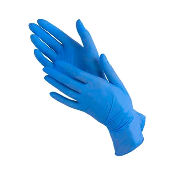 Перчатки нитриловые текстурированные без пудры нестерильные Medicom SafeTouch Slim Blue размер L 1 пара