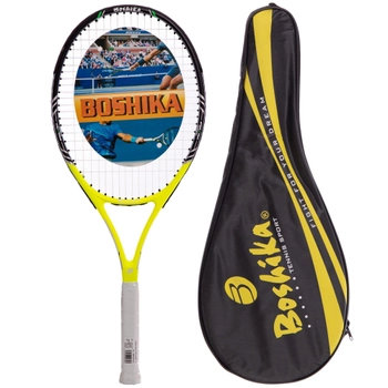 Ракетка для большого тенниса новичкам или любителям для взрослых черная BOSHIKA POWER АН620