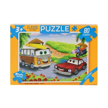 Пазли Казка, 80 автобус+машинка DANKO TOYS (C80-)