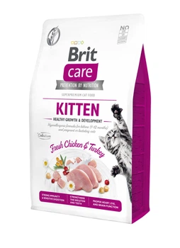 Сухий гіпоалергенний корм Brit Care Cat Kitten Growth & Development для кошенят з куркою та індичкою 2 кг