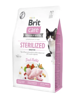 Сухой гипоаллергенный корм Brit Care Cat Sterilized Sensitive для стерилизованных котов с чувствительным пищеварением с кроликом 2 кг