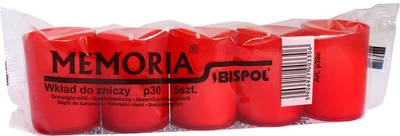 Лампадка красная в пластиковом стакане Bispol 5 шт 5,5 см (р30-a5-030)
