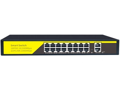 POE Комутатор (Свитч) Diewu 48v 18 портів (16poe+2uplink)