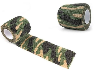 Маскировочная (защитная)лента тактическая камуфляжная для охоты/оружие (616130172-1) Черно-Зеленая