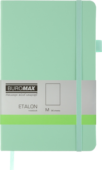 Нотатник Buromax Etalon 125x195 мм 96 аркушів без лінівки обкладинка зі штучної шкіри М'ятна (BM.291060-38)