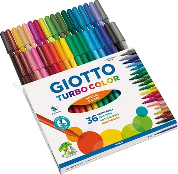 Фломастеры Giotto Turbo Color, 36 цветов, разные цвета
