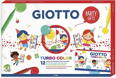 Набор фломастеров Giotto Turbo Color, 6 цветов, 12 упаковок по 6 шт, разные цвета