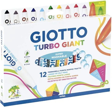 Фломастеры толстые Giotto Turbo Giant, 12 шт, разные цвета