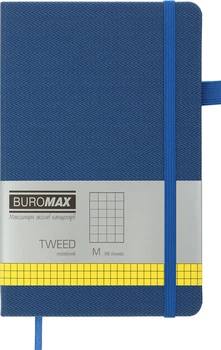 Записная книга Buromax Tweed 125x195 мм 96 листов в клетку обложка из искусственной кожи Синяя (BM.291163-02)