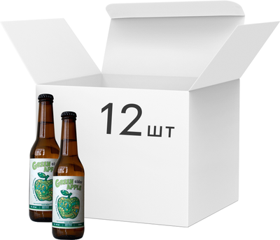 Упаковка сидра Holiday Brewery Green Apple полусладкий 6% 0.33 л х 12 шт (4820228660017)