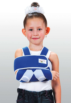Бандаж для плеча и предплечья сильной фиксации,повязка Дезо РП-6К-М1 Синяя Детская Размер UNIp-1 от 2 до 5 лет