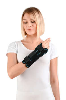 Бандаж ортез на променево-зап'ястний суглоб для правої руки Сірий Алком Розмір 5