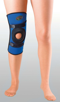 Бандаж для сильной фиксации колена с 4-мя спиральными ребрами жесткости К-1П Синий Размер XXL50-55 см