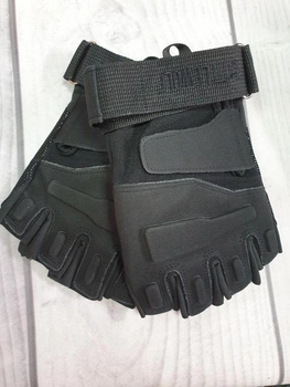 Тактичні військові рукавички без пальців (розмір М) Колір - Чорний