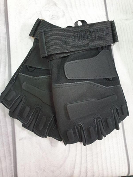 Тактические военные перчатки без пальцев (размер XL) Цвет - Черный