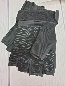 Тактичні військові рукавички без пальців (розмір L) Колір - Чорний
