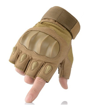 Тактические перчатки беспалые (велоперчатки, мотоперчатки) коричневые GUMAO