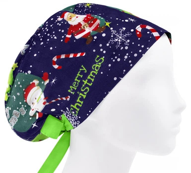 Медицинская шапочка женская HeadwearUniverse универсальная принт Рождество