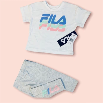 Комплект ( футболка + бриджи ) Fila 2 года 92 см Серо-белый