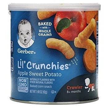 Gerber, Lil 'Crunchies, запеченная кукурузная закуска, от 8 месяцев, яблоко и батат, 42 г (1,48 унции)